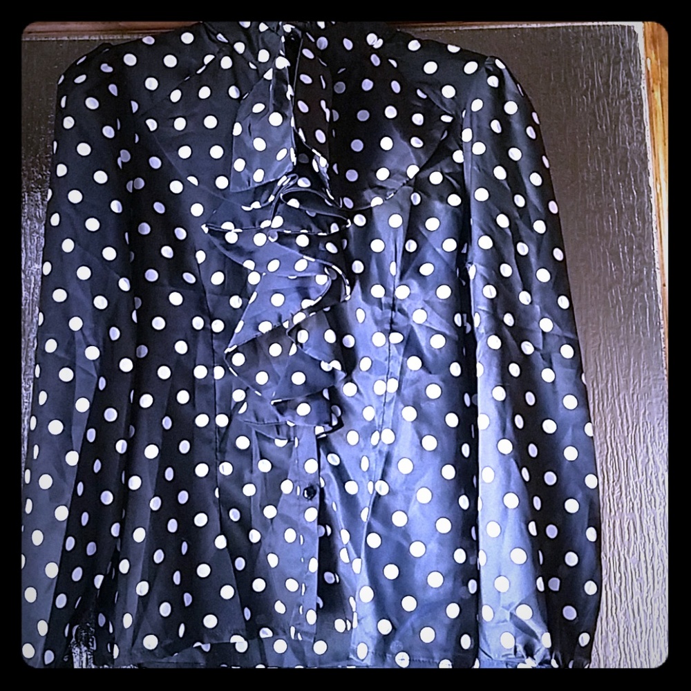 Polka dot button down shirt